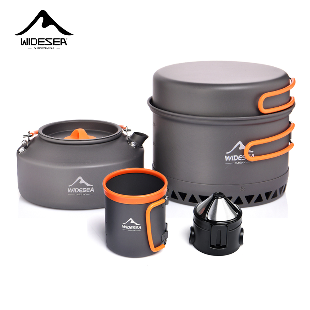 Outdoor Camping Cooking Equipment - Camping Tableware ชุดเครื่องครัวกลางแจ้งหม้อกาต้มน้ําท่องเที่ยวถ้วยกาแฟ filte อุปกรณ์ครัวเกียร์เครื่องครัวเดินป่าปิคนิคท่องเที่ยว