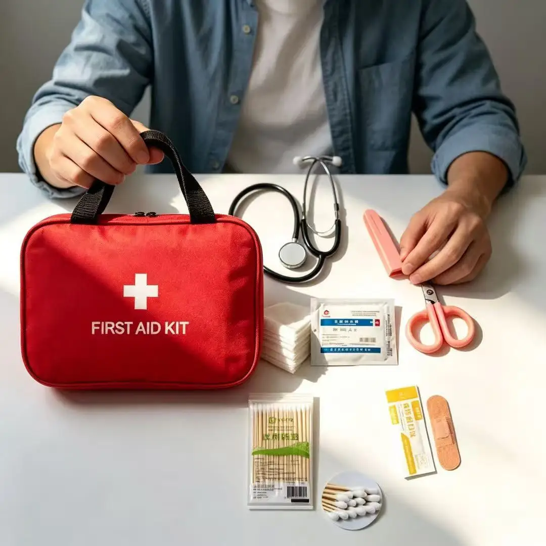 Survival Kit - ชุดอุปกรณ์ช่วยเหลือทางการแพทย์พร้อมหูฟังแพทย์ ผ้าพันแผล กระเป๋าฉุกเฉินแบบพกพาสำหรับบ้าน รถยนต์ แคมป์ปิ้ง ฤดูร้อน
