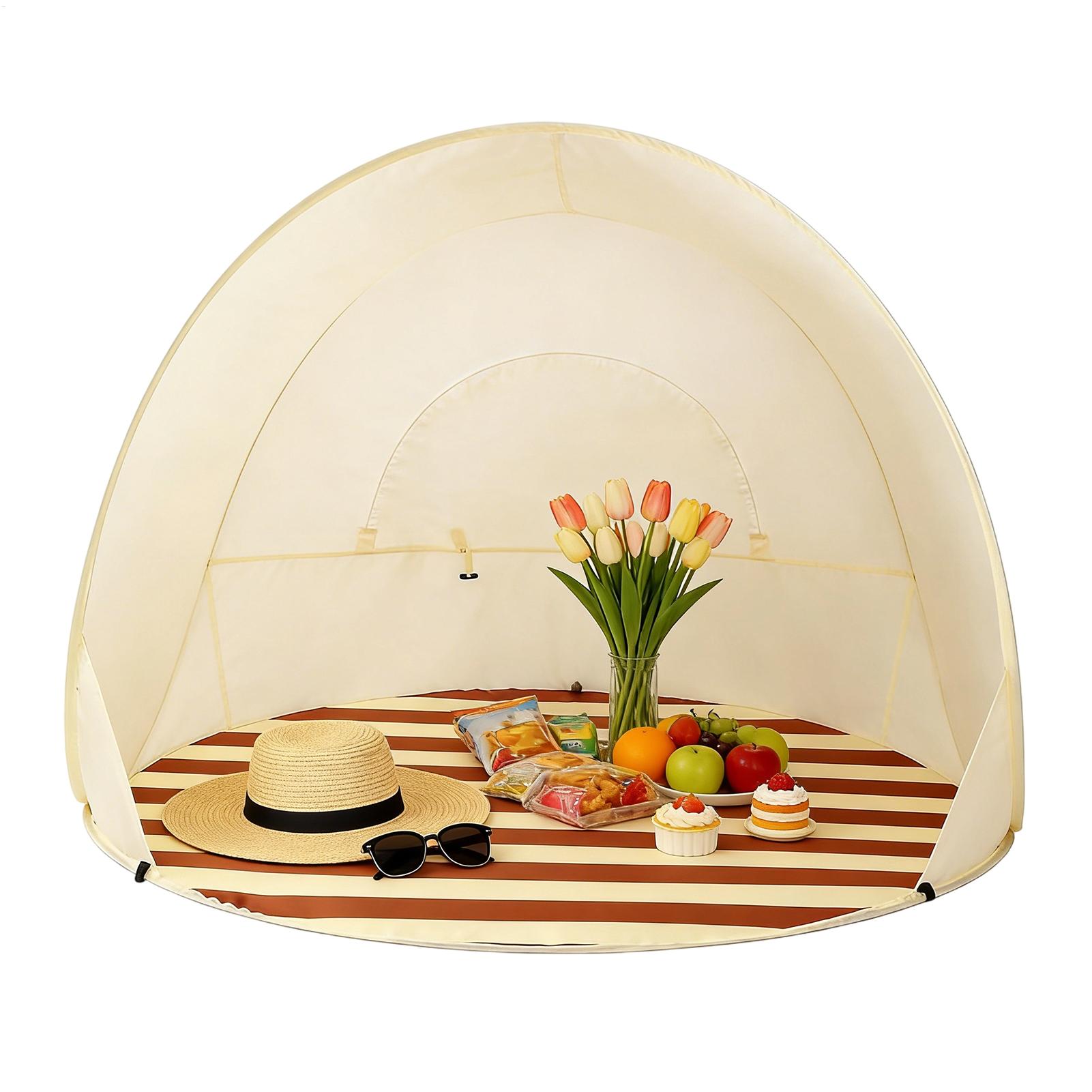 Outdoor Camping Automatic Quick Opening Tent - เต็นท์ชายหาดแบบพกพาเปิดเร็ว ขนาดใหญ่ ป้องกันแมลง ระบายอากาศได้ดี เต็นท์ป๊อปอัพสำหรับการตั้งแคมป์กลางแจ้ง ทริปตกปลา