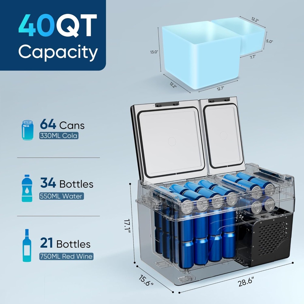Outdoor Camping Fridge - ตู้เย็นรถยนต์ 12 โวลต์ รุ่นใหม่มาแรงจากสหรัฐอเมริกา ขนาด 40QT