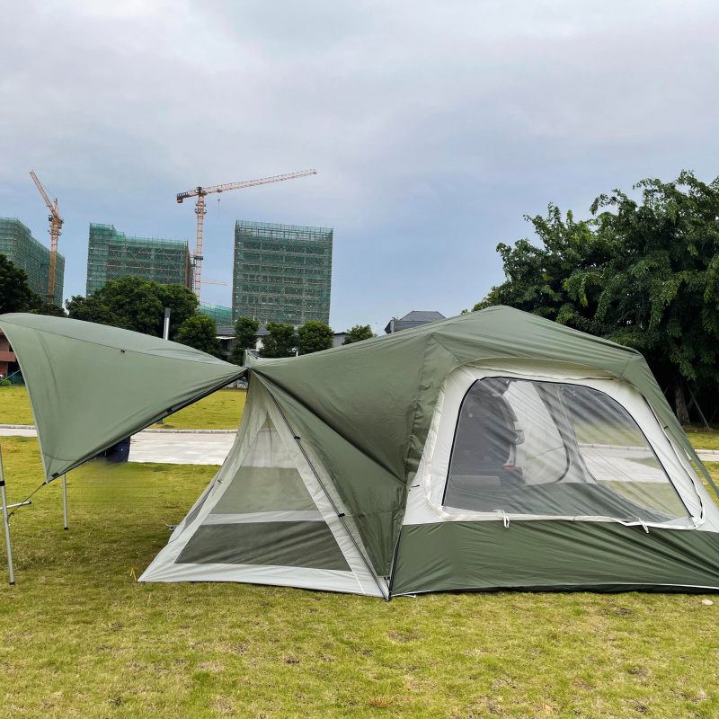 Outdoor Camping Van Tent - เต็นท์ท้ายรถพับได้แบบพกพาจากโรงงาน OEM ความจุขนาดใหญ่ สำหรับตั้งแคมป์กลางแจ้ง ขับรถเที่ยวเองได้ เหมาะสำหรับรถ