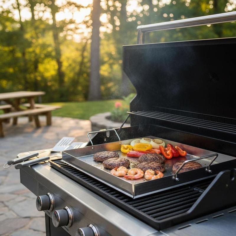 Outdoor Camping Cooking Equipment - เตาปิ้งย่างแบบแบนขนาด 18x16 นิ้ว สำหรับแคมป์ปิ้ง ปาร์ตี้ งานสังสรรค์