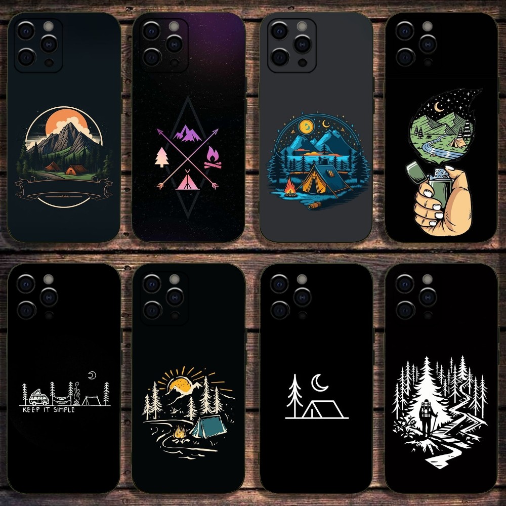 Outdoor Camping Quotes - เคสโทรศัพท์ตั้งแคมป์กลางแจ้งสำหรับ Apple iPhone 15,14,13,12,11,Pro,X,XS, MAX, XR,