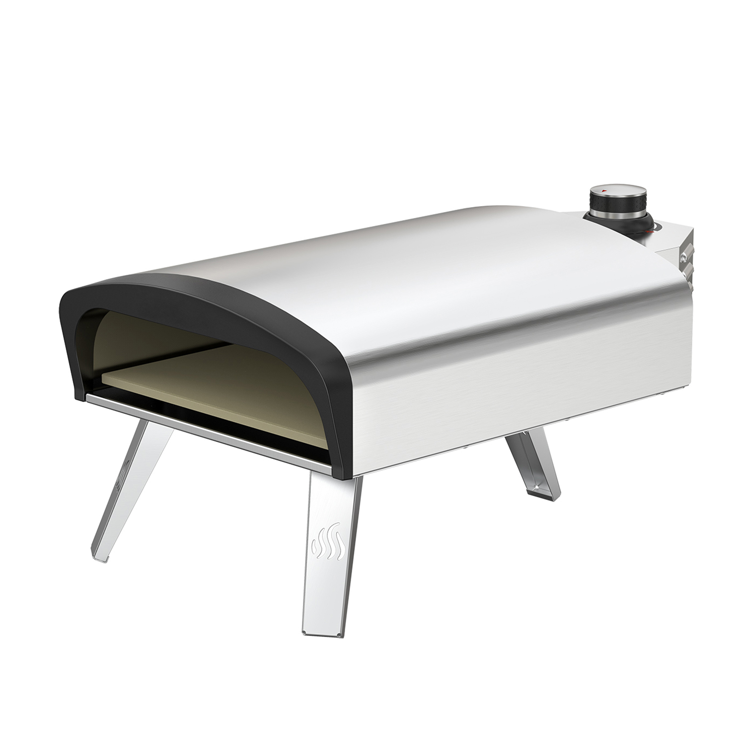 Outdoor Gas Camping Oven - เตาอบพิซซ่าแบบใช้หินสำหรับตั้งแคมป์ เตาแก๊สสแตนเลสสำหรับใช้ในร่มและกลางแจ้ง พร้อมที่ตักพิซซ่า