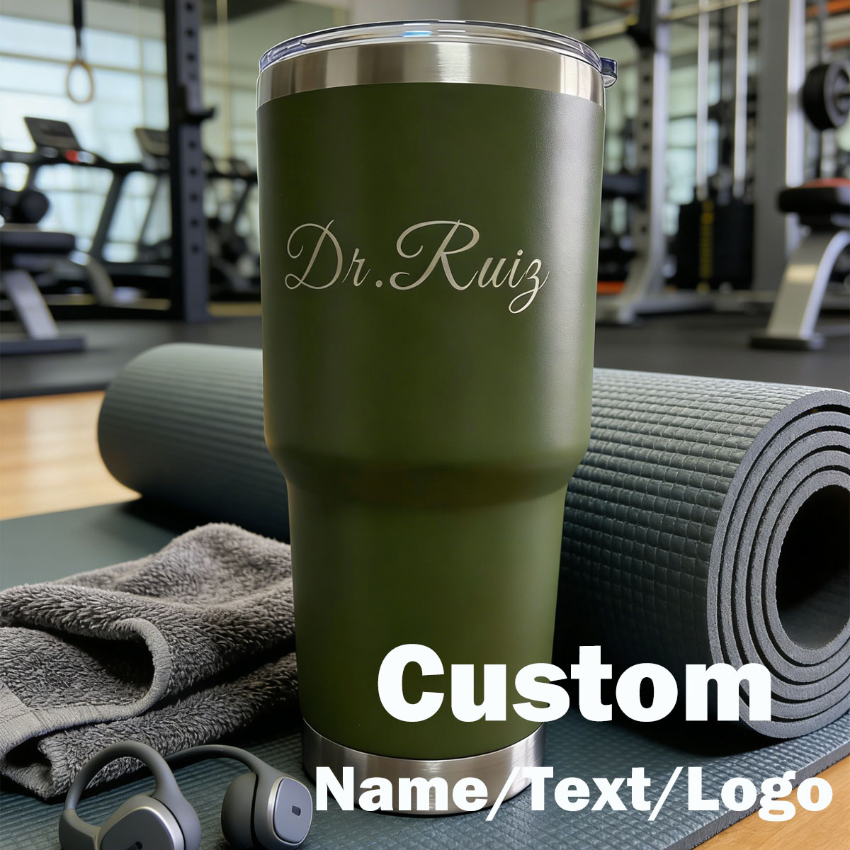 Vacuum Insulated Flask - แก้วน้ำสแตนเลสสุญญากาศขนาดใหญ่ 30 ออนซ์ แบบกำหนดเองได้ สำหรับออกกำลังกาย โยคะ
