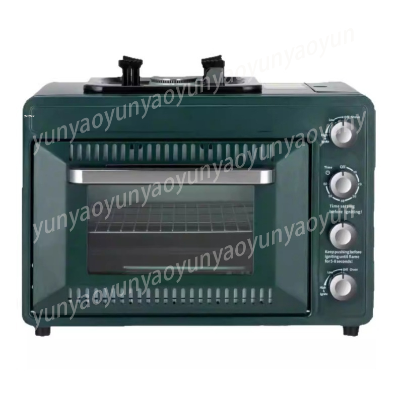 Outdoor Gas Camping Oven - เตาแคมป์ปิ้งแบบพกพา 2 ชั้น, เตาแก๊สอเนกประสงค์สำหรับทำอาหารกลางแจ้ง ปิคนิค เดินป่า