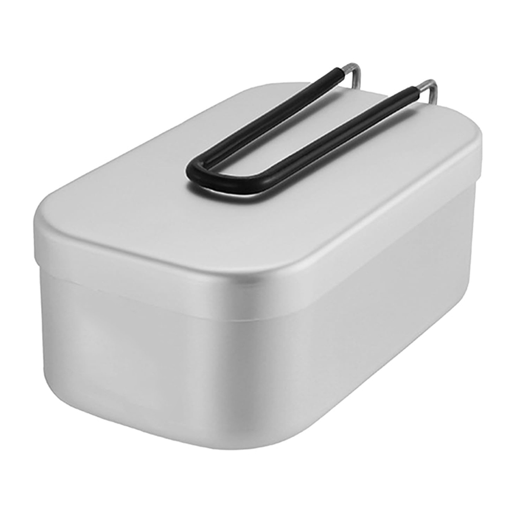Outdoor Camping Cooking Equipment - 800ML อลูมิเนียมกล่องอาหารกลางวันกลางแจ้ง Camping เครื่องครัวบนโต๊ะอาหารพับจับกล่องปิคนิคทําอาหารกล่อง Bento สําหรับเดินป่า