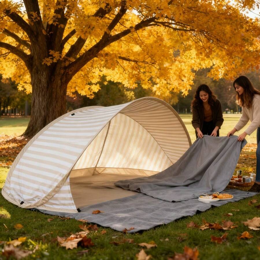Outdoor Camping Automatic Quick Opening Tent - เต็นท์ชายหาดแบบป๊อปอัพสำหรับ 2 คน ติดตั้งได้ใน 2 วินาที!