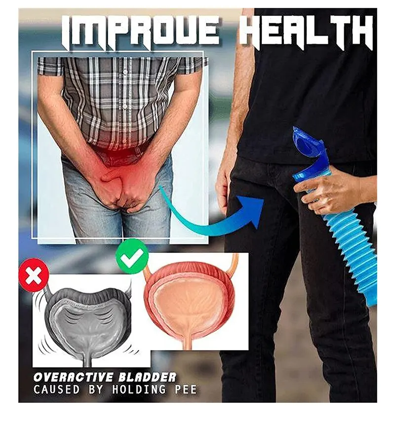 Outdoor Camping Urinal - กระโถนปัสสาวะแบบพกพาสำหรับเดินทาง ใช้ซ้ำได้ 男女ใช้ได้ ใช้ในรถยนต์ ใช้กลางแจ้ง ฉุกเฉิน