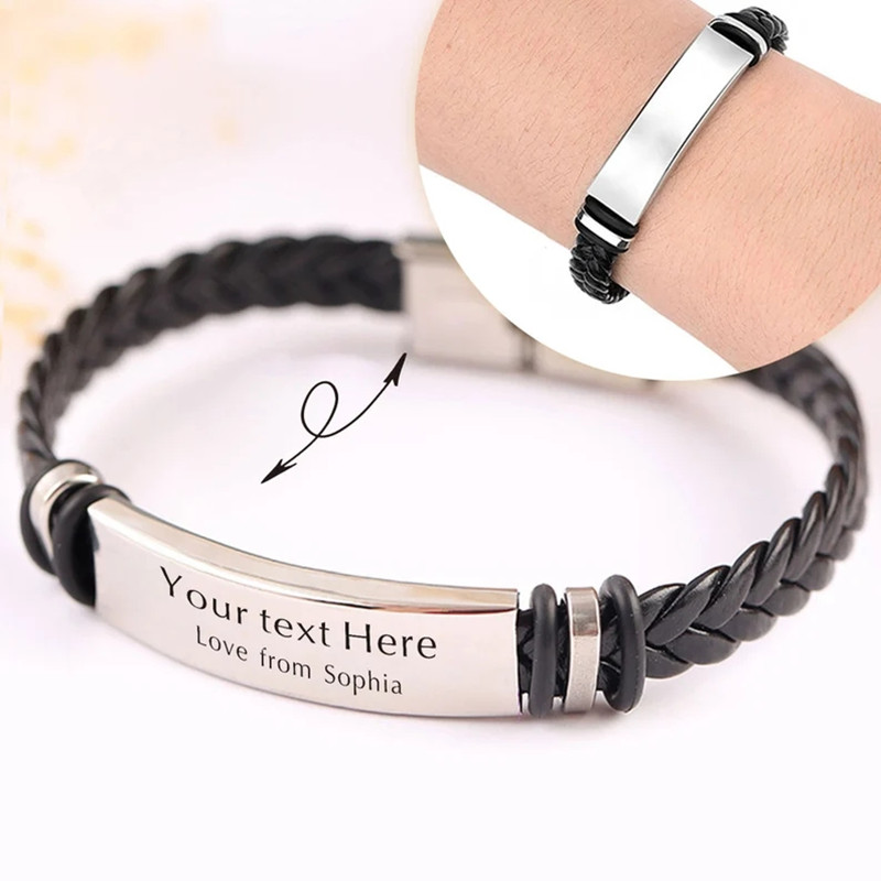 Paracord Bracelet - Custom ชื่อโลโก้ใดๆข้อความหนังกำไลข้อมือ & สร้อยข้อมือสแตนเลสสร้อยข้อมือผู้หญิงสร้อยข้อมือผู้ชาย
