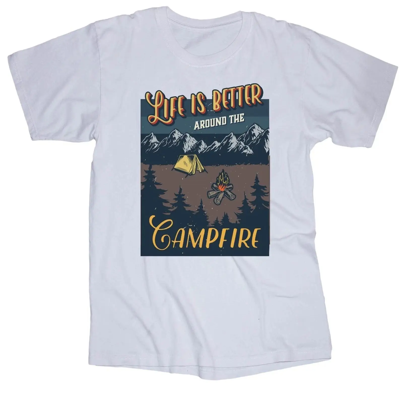 Outdoor Camping Quotes - เสื้อยืดสีขาวลาย 