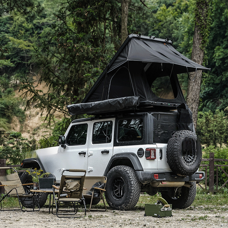 Outdoor Camping Van Tent - เต็นท์หลังคาอะลูมิเนียมแข็งแรงพร้อมตัวยึดแบบหนีบ เหมาะสำหรับรถตู้ รถ SUV รถบรรทุก ใช้สำหรับตั้งแคมป์กลางแจ้งและเดินทางด้วยตัวเอง