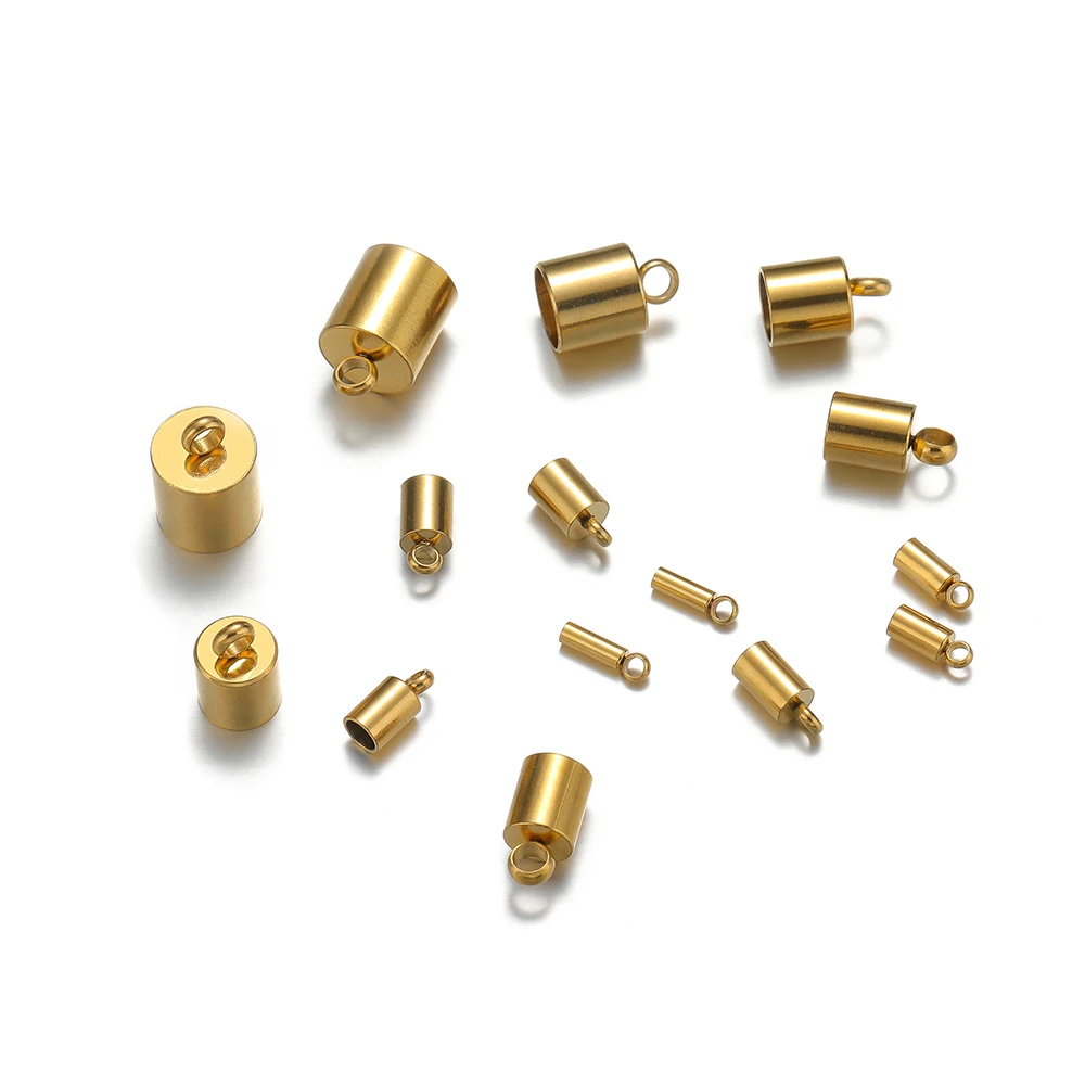 Paracord Bracelet - 20pcs 18K Gold สแตนเลสสตีลเชือกหมวก CRIMP End