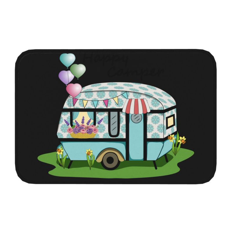 Outdoor Camping Quotes - พรมเช็ดเท้ากันลื่นขนาด40*60ซม. พรมเช็ดเท้าลายการ์ตูนสำหรับท่องเที่ยวรถผจญภัยในห้องน้ำในครัวสวน
