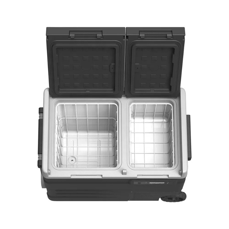 Outdoor Camping Fridge - ตู้เย็นแบบพกพา UD45 สองประตู ใช้แบตเตอรี่ คอมเพรสเซอร์ USB