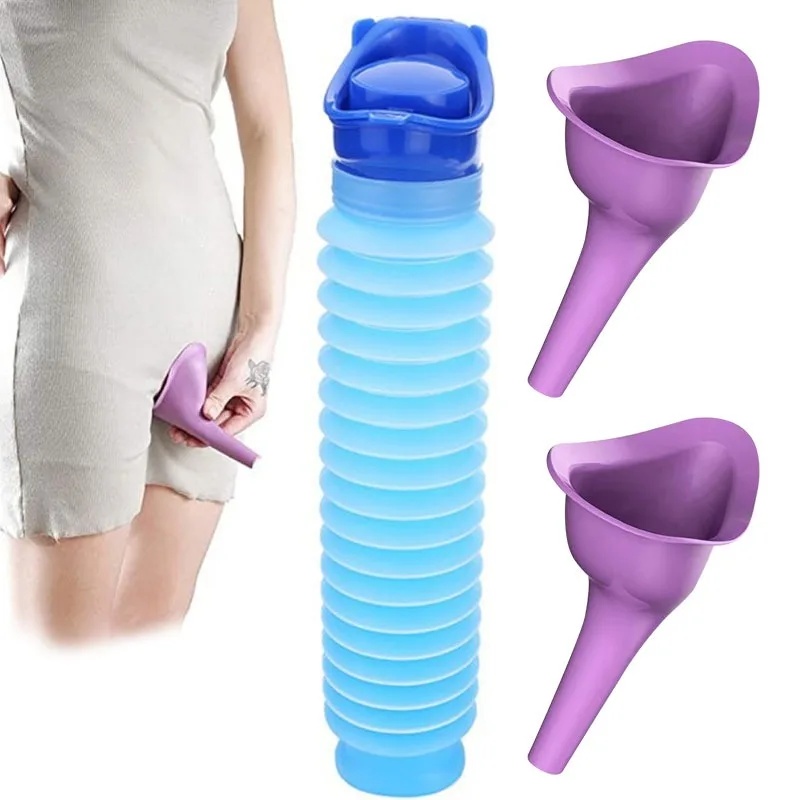 Outdoor Camping Urinal - กระโถนฉี่พกพาสำหรับผู้ใหญ่ในรถยนต์ 1-5 ชิ้น แบบพับได้ ใช้สำหรับเดินทาง ท่องเที่ยว
