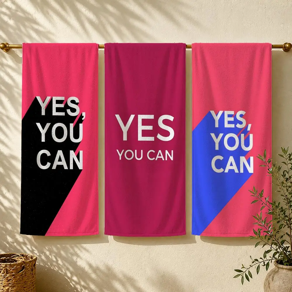 Outdoor Camping Quotes - ผ้าเช็ดตัวชายหาด Y-Yes You Can Towel ผ้าขนหนูดูดซับน้ำได้ดี