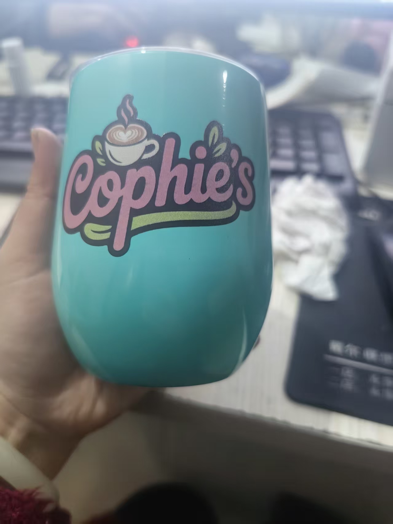 Vacuum Insulated Flask - แก้วกาแฟแบบพกพาขนาด 12 ออนซ์ แก้วเก็บความร้อนสแตนเลส ป้องกันการรั่วซึม แก้วชา