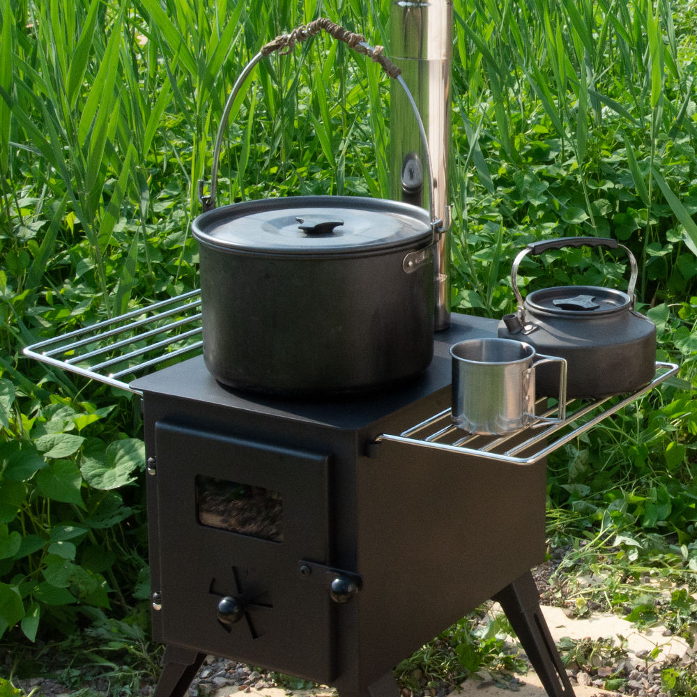 เตาไม้พับได้ดีไซน์ทันสมัย ติดต - Outdoor Camping Wood Stove บทวิจารณ์และราคา
