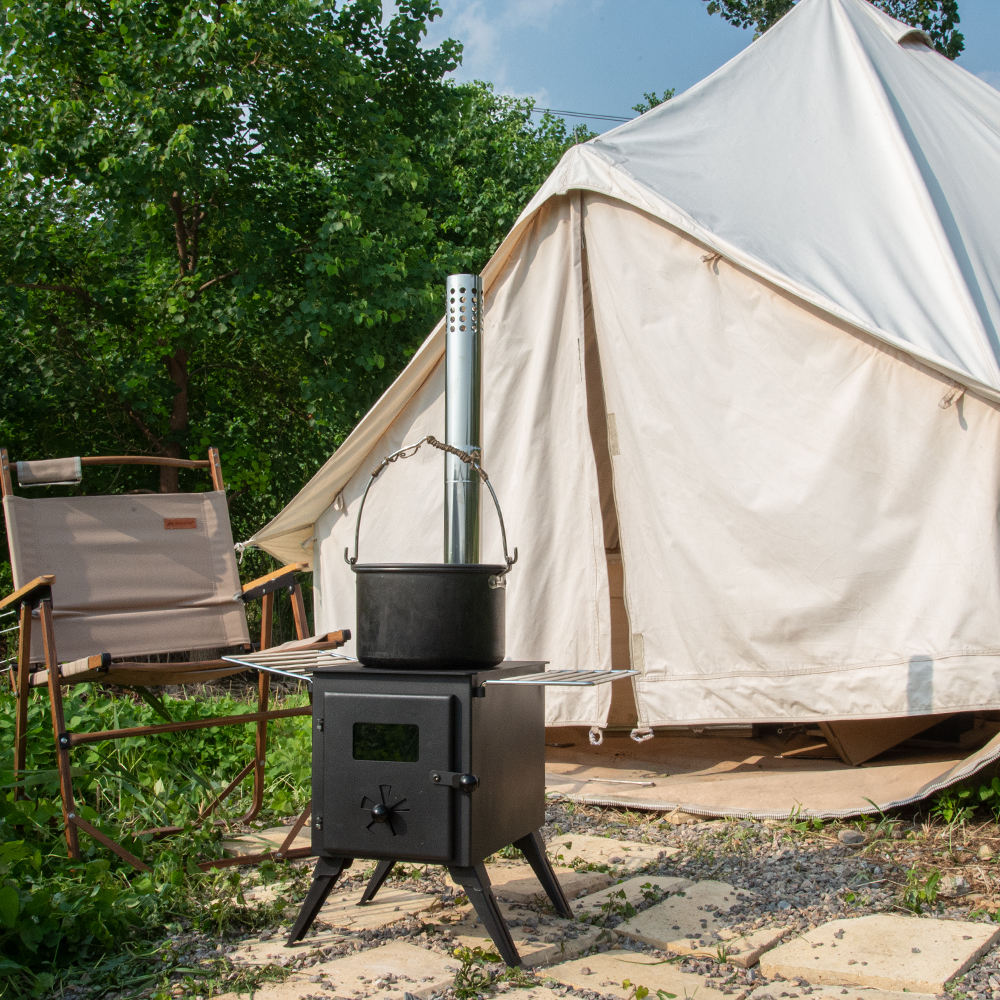 เตาไม้พับได้ดีไซน์ทันสมัย ติดต - Outdoor Camping Wood Stove บทวิจารณ์และราคา