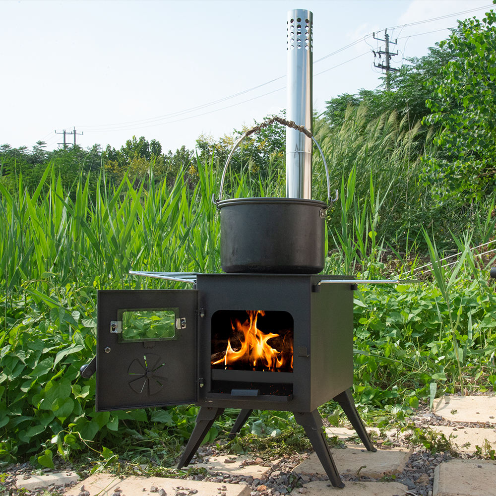 เตาไม้พับได้ดีไซน์ทันสมัย ติดต - Outdoor Camping Wood Stove บทวิจารณ์และราคา