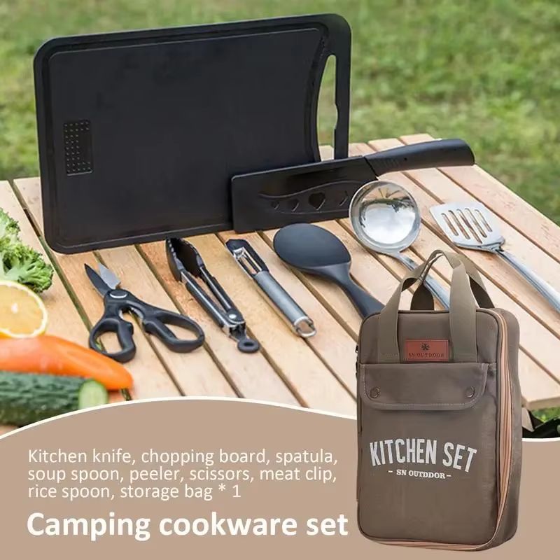 ชุดเครื่องครัวแคมป์ปิ้ง 8 ชิ้น - Outdoor Camping Cooking Equipment บทวิจารณ์และราคา