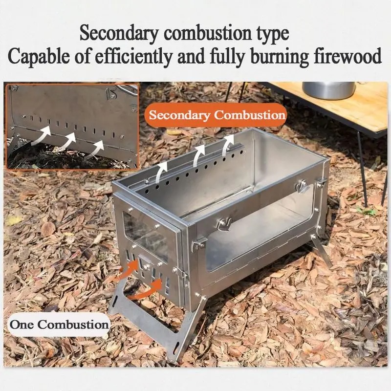430 สแตนเลสแบบพกพาเต็นท์เตาพับ - Outdoor Camping Wood Stove บทวิจารณ์และราคา