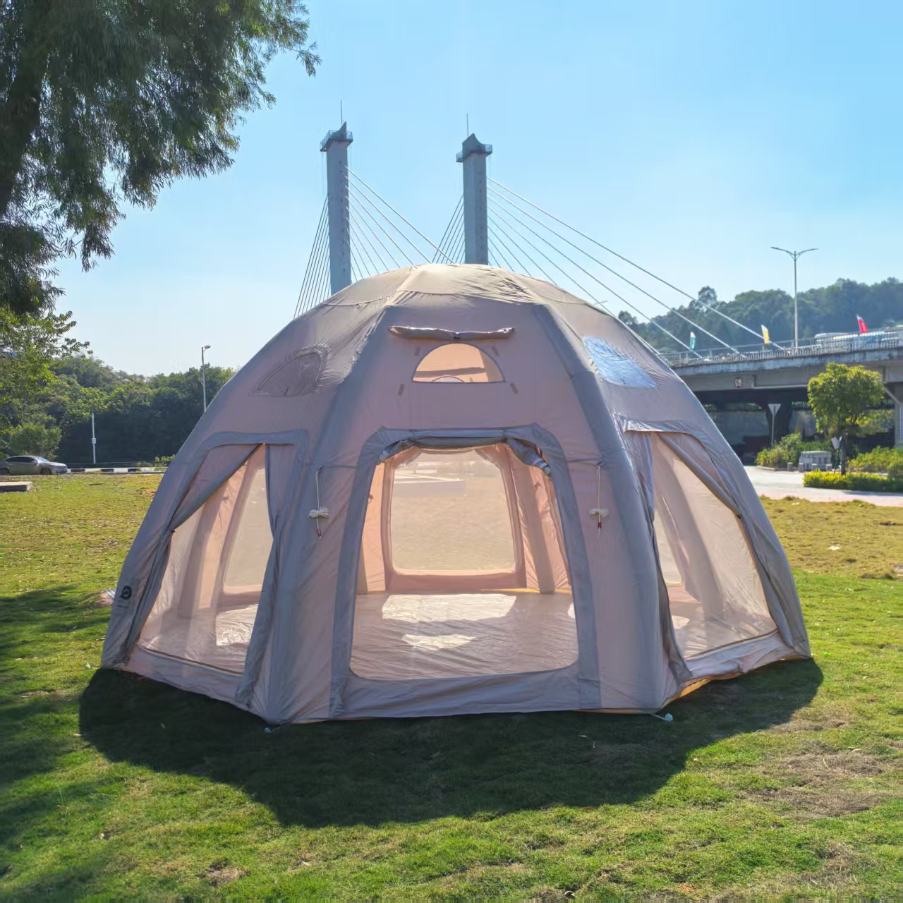 4 M 5 M อัตโนมัติขนาดใหญ่ Infl - Outdoor Inflatable Camping Tent With Air Pump บทวิจารณ์และราคา