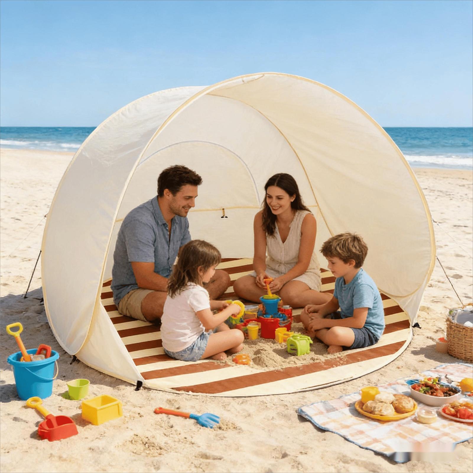 เต็นท์ชายหาดแบบพกพาเปิดเร็ว ขน - Outdoor Camping Automatic Quick Opening Tent บทวิจารณ์และราคา