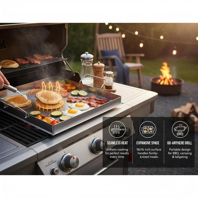 เตาปิ้งย่างแบบแบนขนาด 18x16 นิ - Outdoor Camping Cooking Equipment บทวิจารณ์และราคา