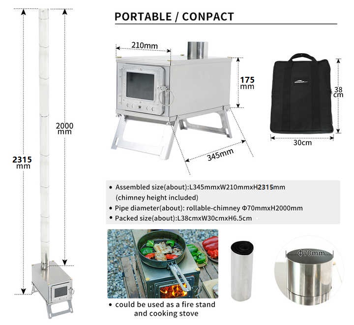 [ใหม่] เตาสแตนเลสสำหรับใช้งานก - Outdoor Camping Wood Stove บทวิจารณ์และราคา