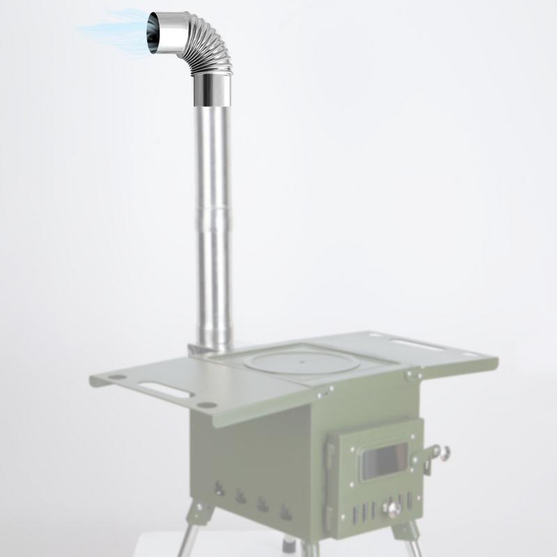 60/75 มม.สแตนเลส 90 องศาข้อศอก - Outdoor Camping Wood Stove บทวิจารณ์และราคา