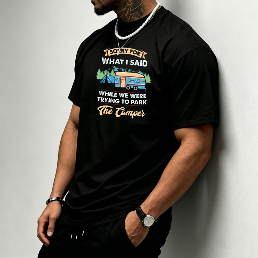 เสื้อยืดผู้ชายลายกราฟิกแคมป์ปิ - Outdoor Camping Quotes บทวิจารณ์และราคา