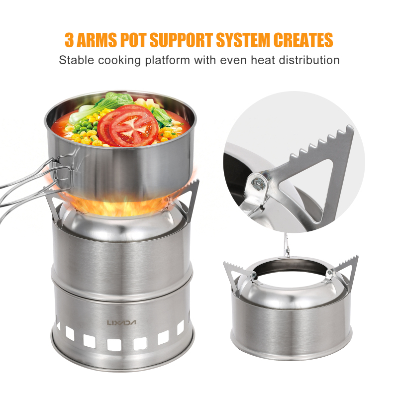 Lixada เตาไม้สแตนเลสสำหรับตั้ง - Outdoor Camping Wood Stove บทวิจารณ์และราคา