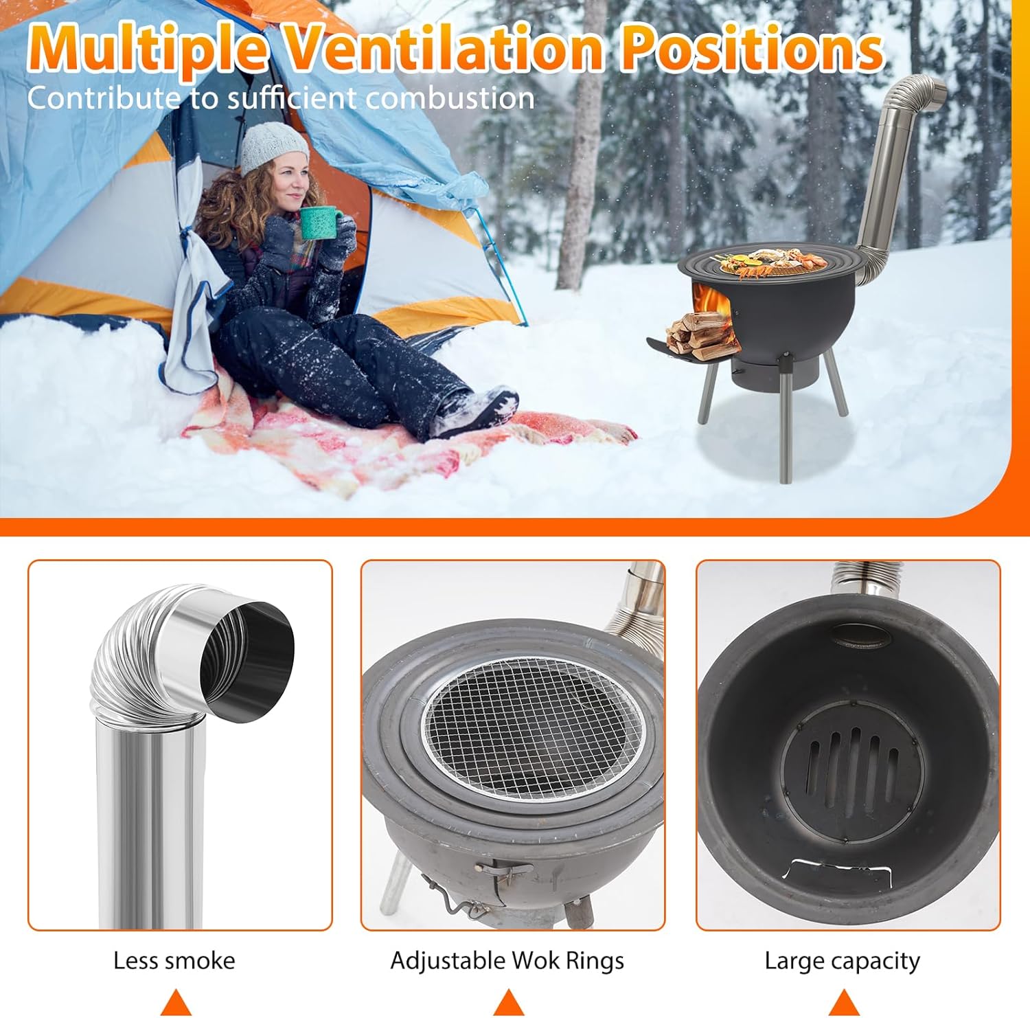 เตาเผาไม้แบบพกพาสำหรับตั้งแคมป - Outdoor Camping Wood Stove บทวิจารณ์และราคา