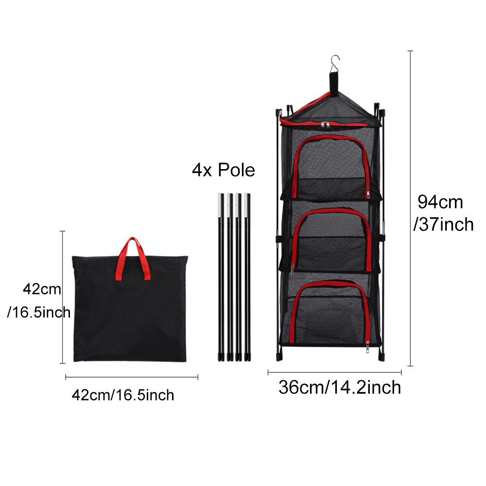 ตะกร้าตาข่ายราวตากตาข่าย3ชั้นส - Outdoor Camping Cooking Equipment บทวิจารณ์และราคา
