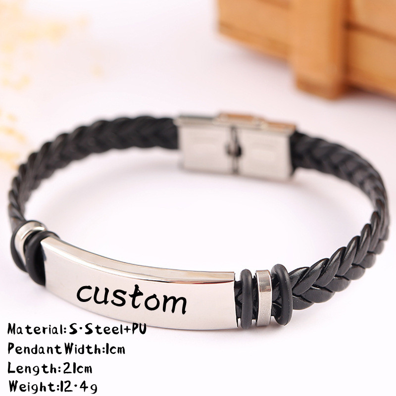 Custom ชื่อโลโก้ใดๆข้อความหนัง - Paracord Bracelet บทวิจารณ์และราคา