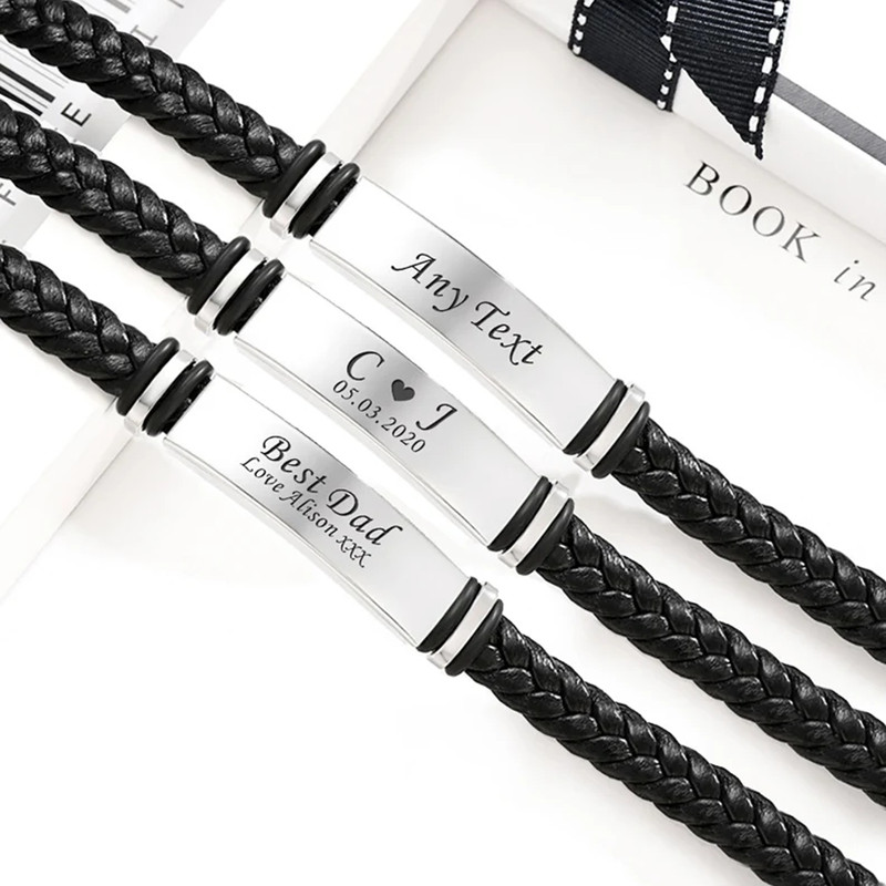 Custom ชื่อโลโก้ใดๆข้อความหนัง - Paracord Bracelet บทวิจารณ์และราคา