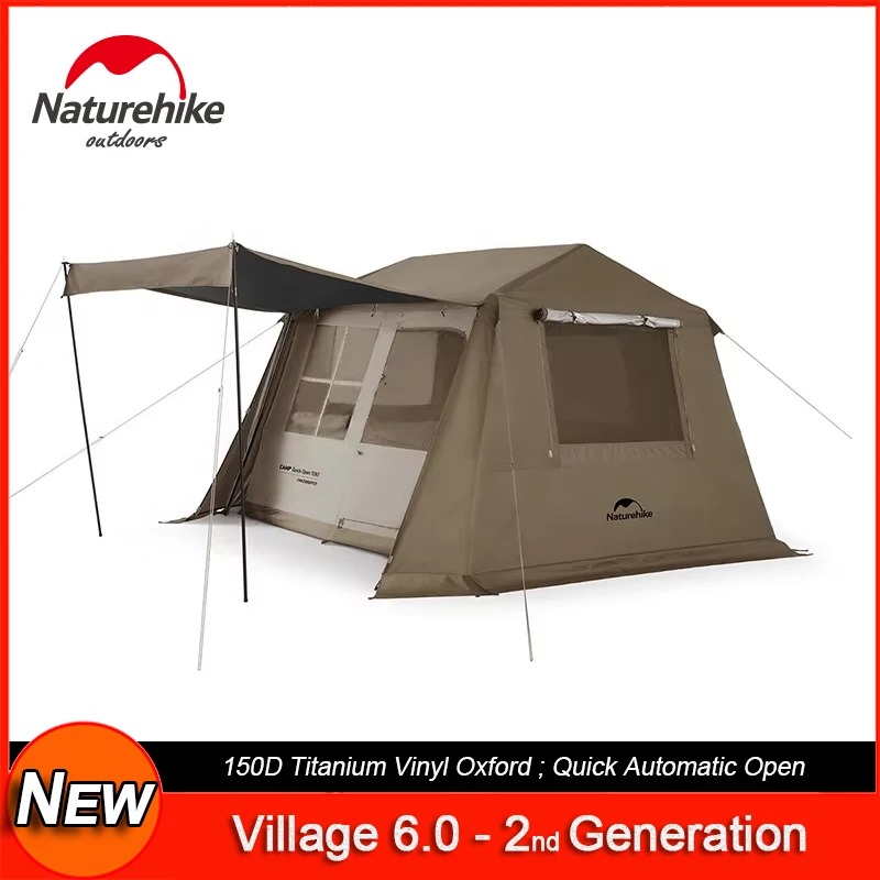 【กลางแจ้ง】Naturehike Village 6 - Outdoor Camping Automatic Quick Opening Tent บทวิจารณ์และราคา