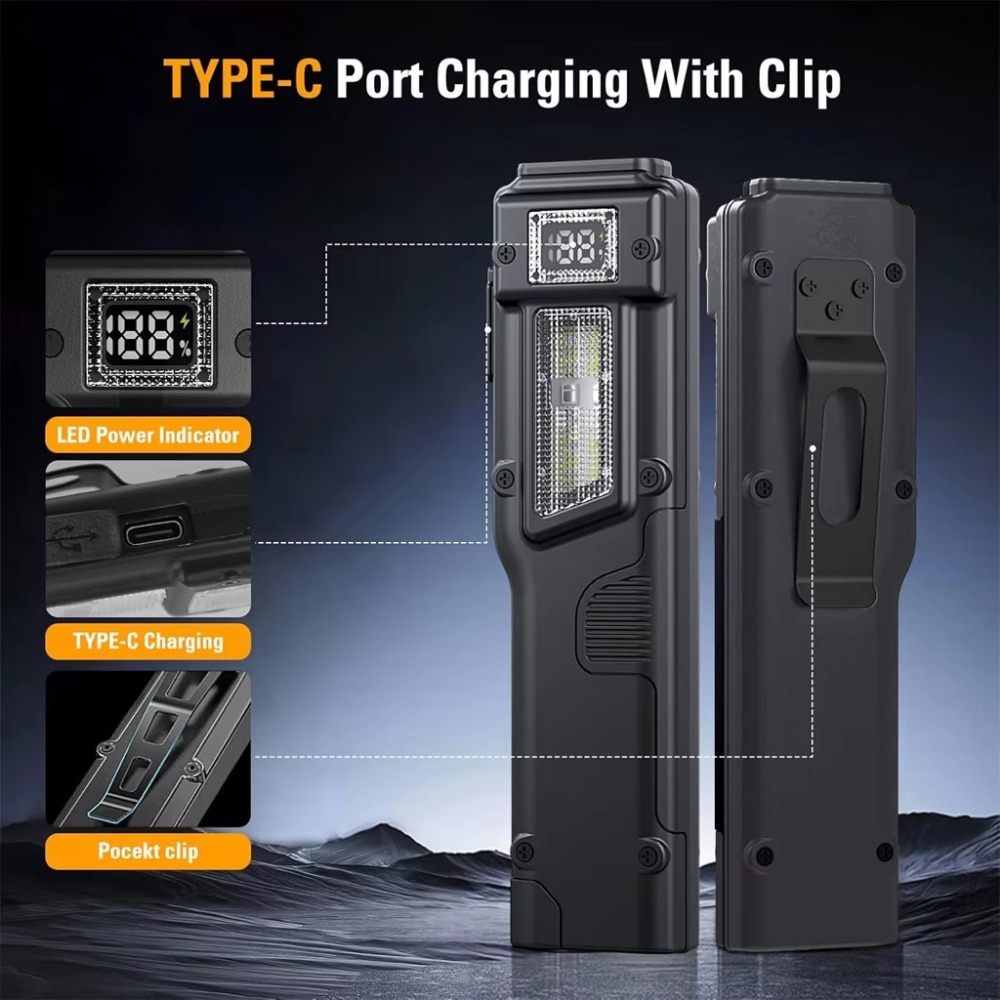 ไฟฉาย LED แบบชาร์จไฟได้ EDC บา - Outdoor Camping Adventure บทวิจารณ์และราคา
