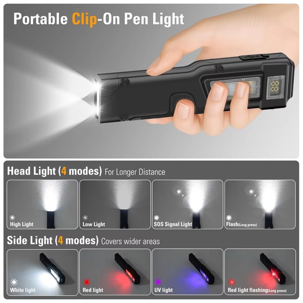 ไฟฉาย LED แบบชาร์จไฟได้ EDC บา - Outdoor Camping Adventure บทวิจารณ์และราคา