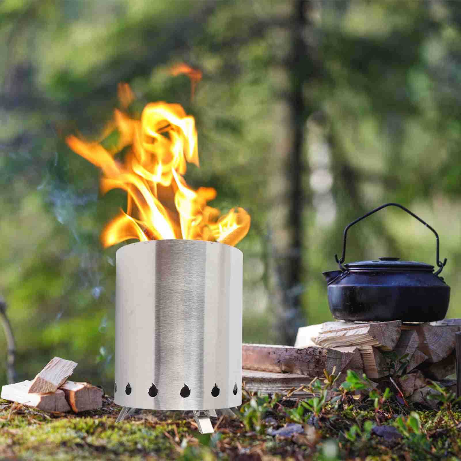 Backpacking เตาไม้กลางแจ้ง Cam - Outdoor Camping Wood Stove บทวิจารณ์และราคา