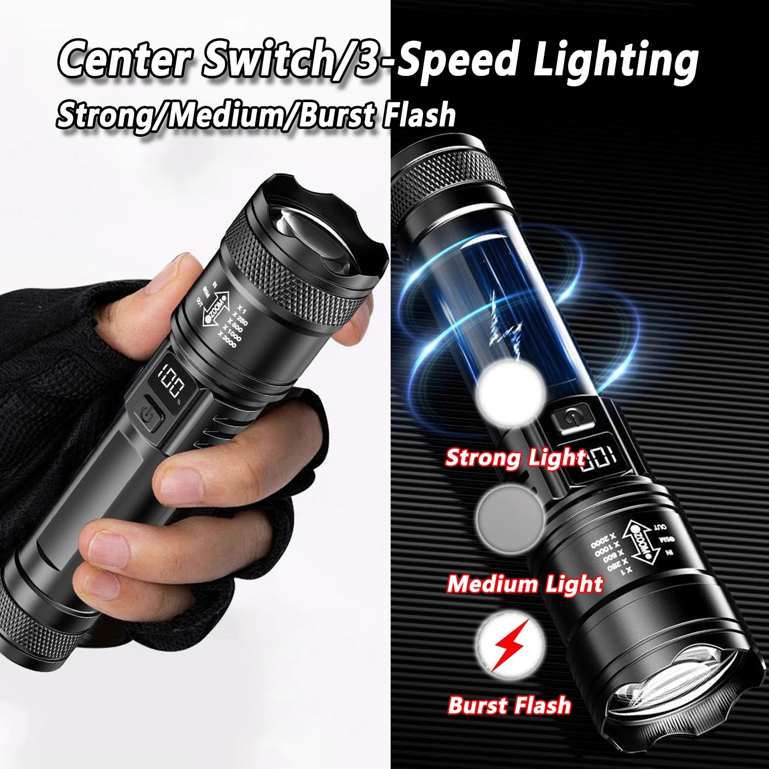ไฟฉาย LED Ultra Bright 2000LM  - Outdoor Camping Adventure บทวิจารณ์และราคา