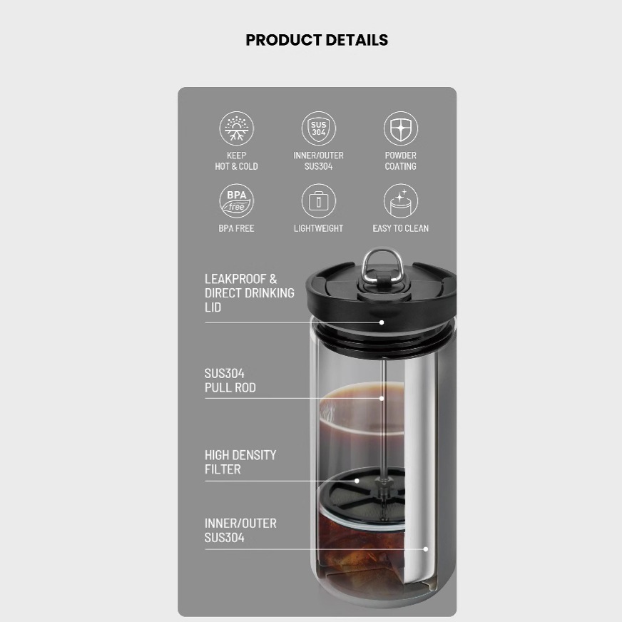 แก้วกาแฟ TYESO 600 มล. แก้วกาแ - Vacuum Insulated Flask บทวิจารณ์และราคา