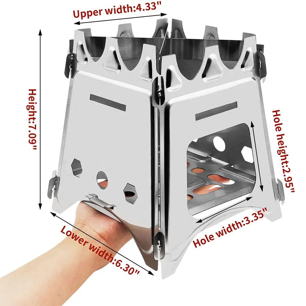 เตาไม้ตั้งแคมป์แบบพกพาเตาฟืนสแ - Outdoor Camping Wood Stove บทวิจารณ์และราคา