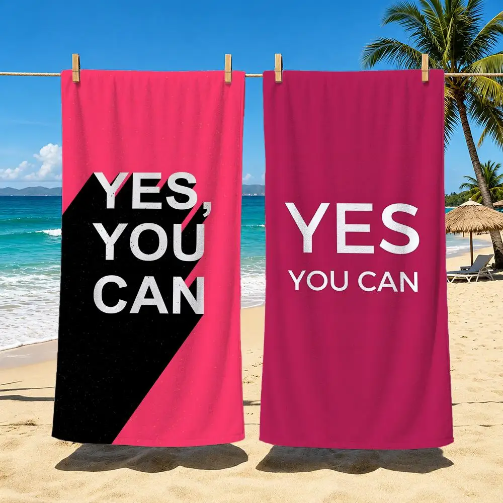 ผ้าเช็ดตัวชายหาด Y-Yes You Can - Outdoor Camping Quotes บทวิจารณ์และราคา