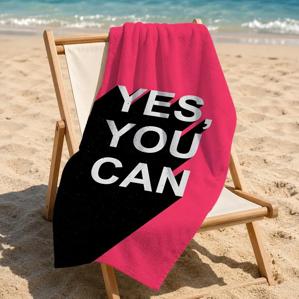 ผ้าเช็ดตัวชายหาด Y-Yes You Can - Outdoor Camping Quotes บทวิจารณ์และราคา
